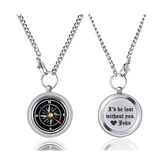 Engraved Compass Necklace: Name, Date, or Message